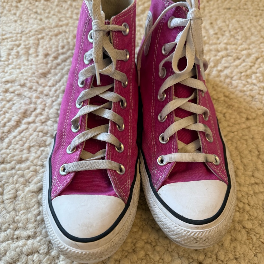 Pink High-Top Canvas Sneakers - Women